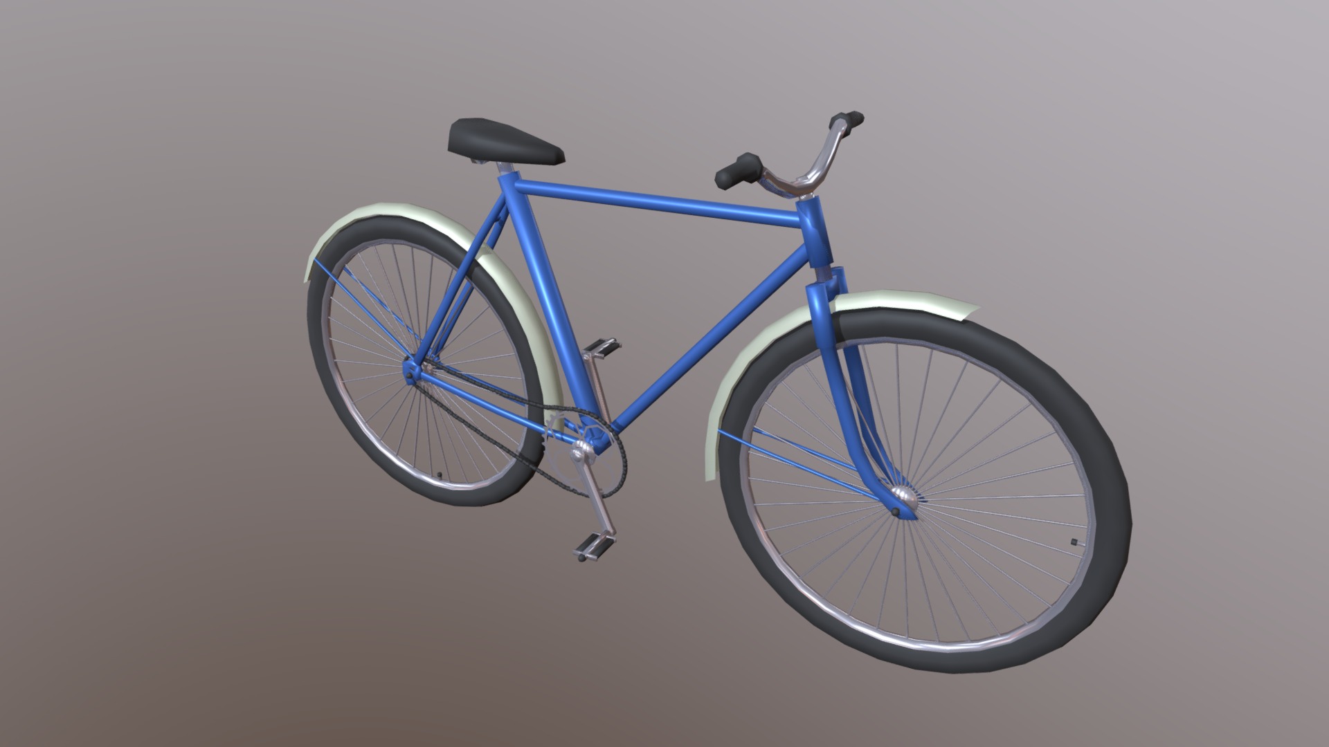 3D model Bicycle - This is a 3D model of the Bicycle. The 3D model is about a blue bicycle with a black seat.