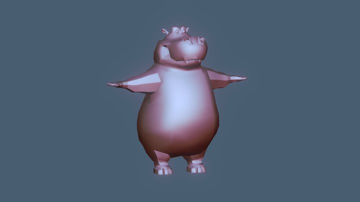 Low Poly Hippopotamus