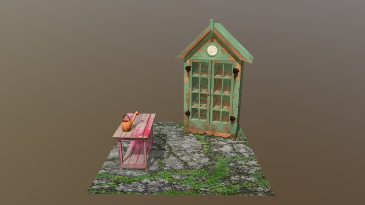 Grandma's house - 3 Simple props 3D Model