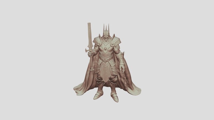 Dark King in a fighting position 3D Model