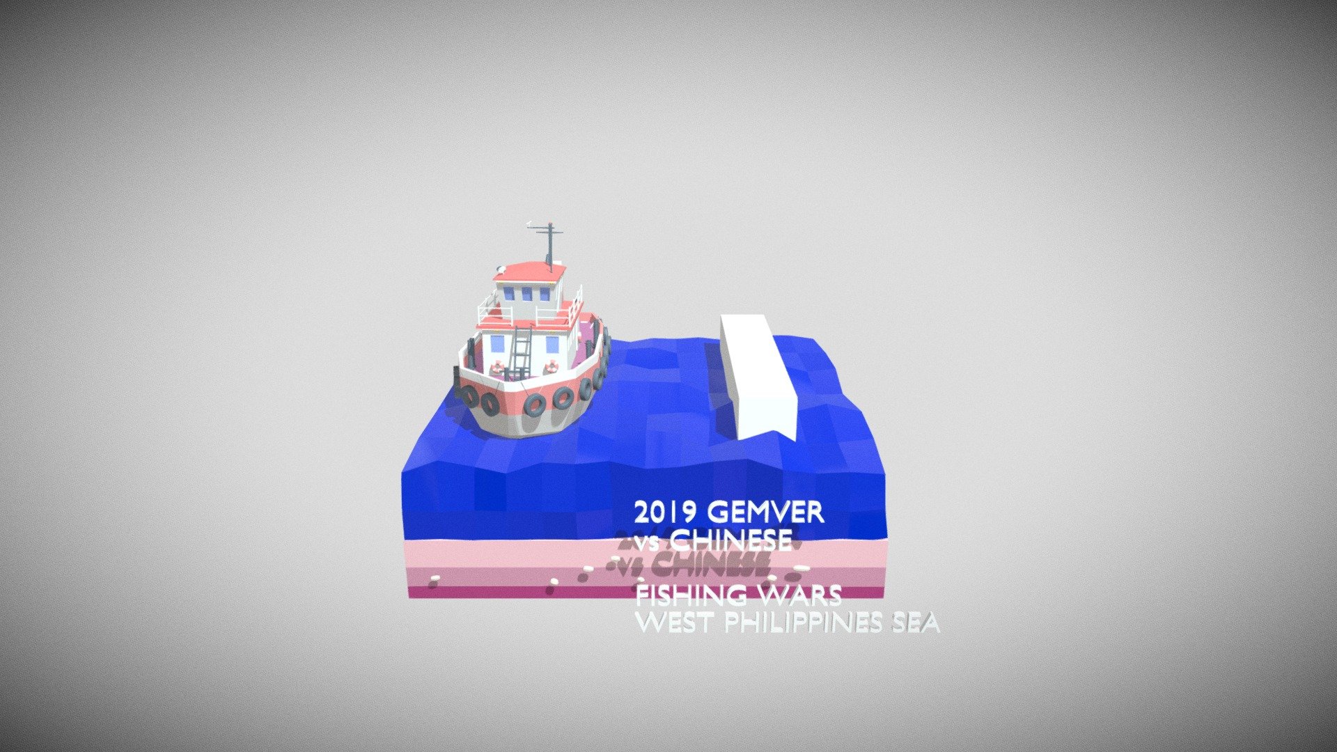 Lowpoly scene sinking of Gemver by Chinese