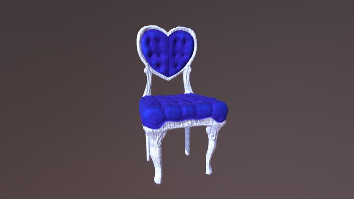 Antique Heart Chair 3D Model