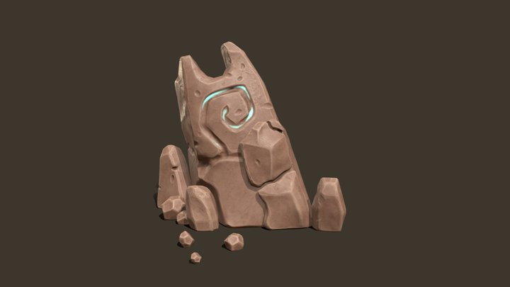 Runestone Textured (Stylized) 3D Model
