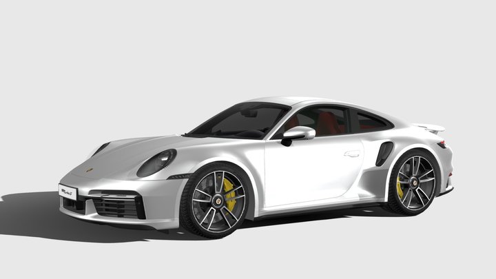 Porsche 911 Turbo S 2021 lowpoly 3D Model