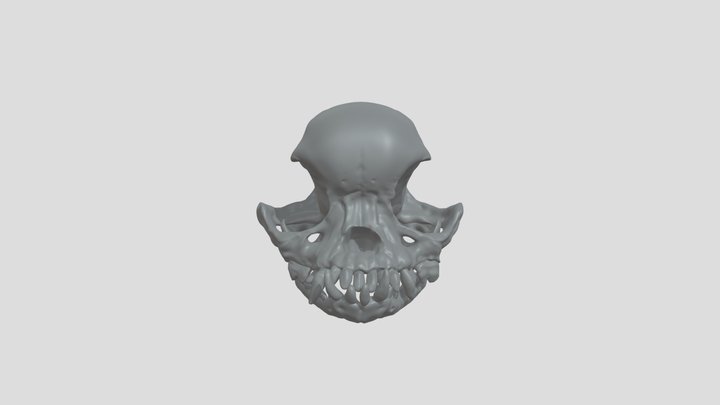 Pug Skull with Annotations 3D Model