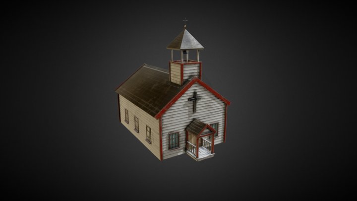 Wild West Stylized church 3D Model