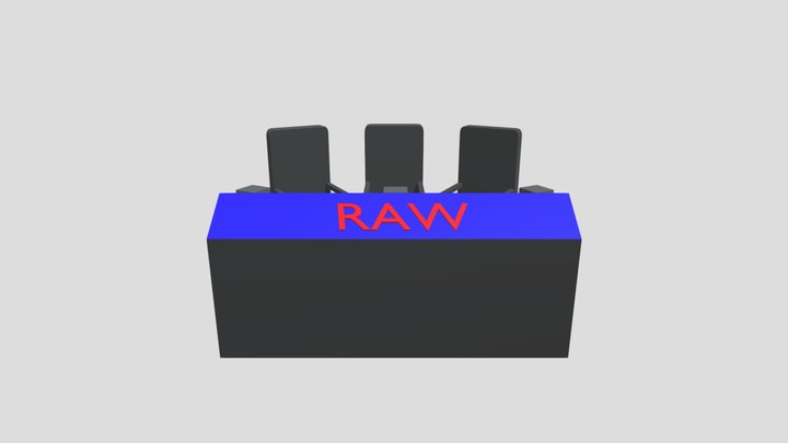 ( Low Poly ) WWE Judges chair and table 3D Model