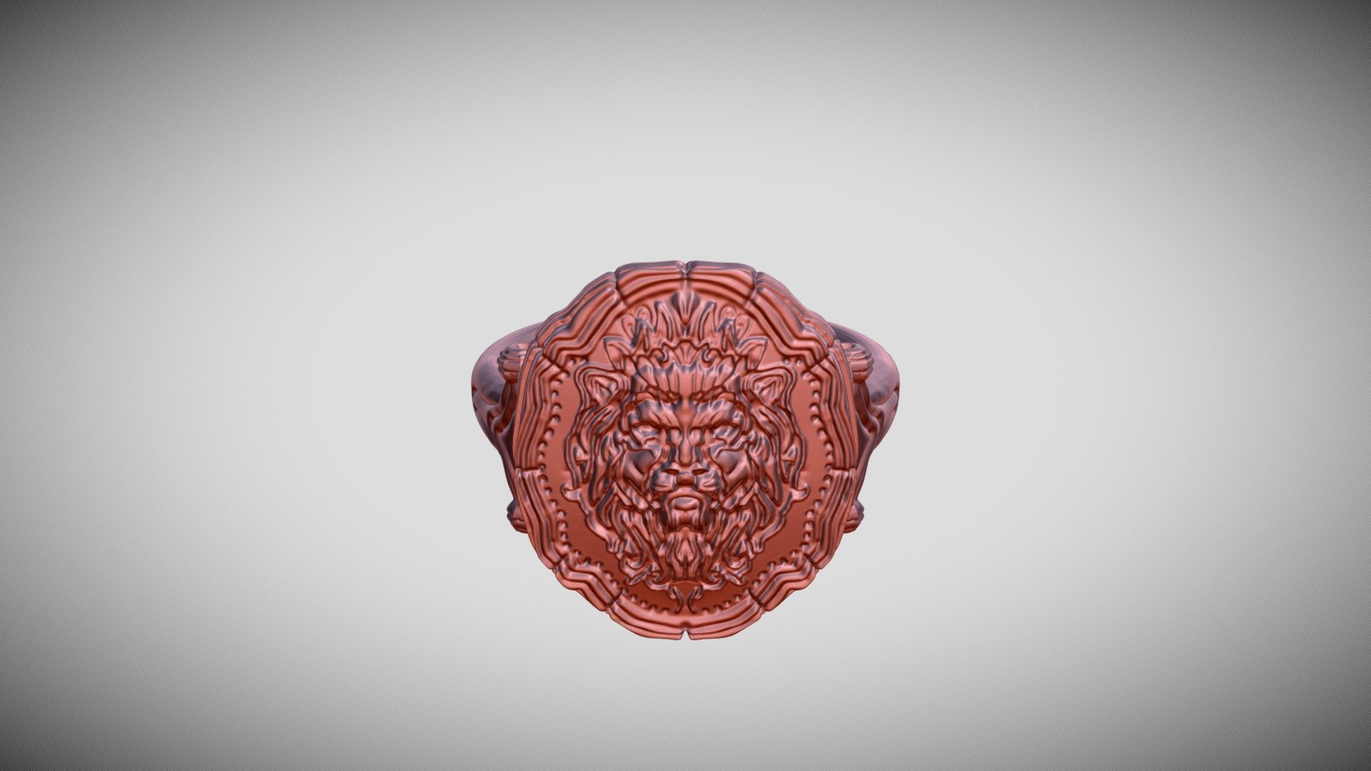 Miniature 3D King of the Jungle Golden Lion Charm Metal Keyring main image 0