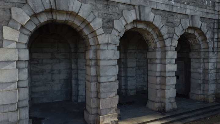 Stone Archs Along Hudson River Path 3D Model