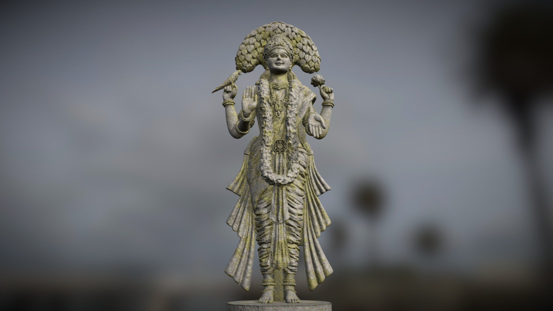 Goddess stone sculpture Kannika Parameshwari - Buy Royalty Free 3D ...