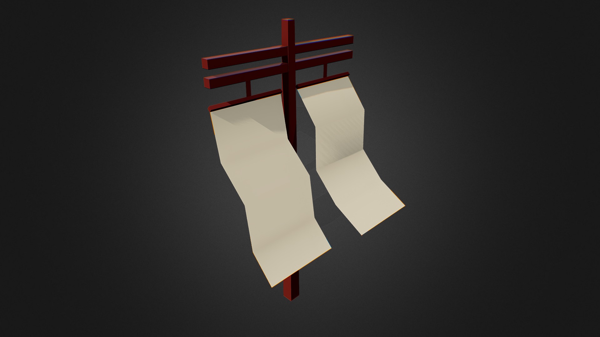 3D model Flagpole - This is a 3D model of the Flagpole. The 3D model is about a paper with a red ribbon.