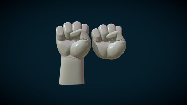 Fist Hand relief 3D Model