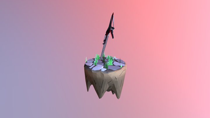 Chainsword in the Stone 3D Model