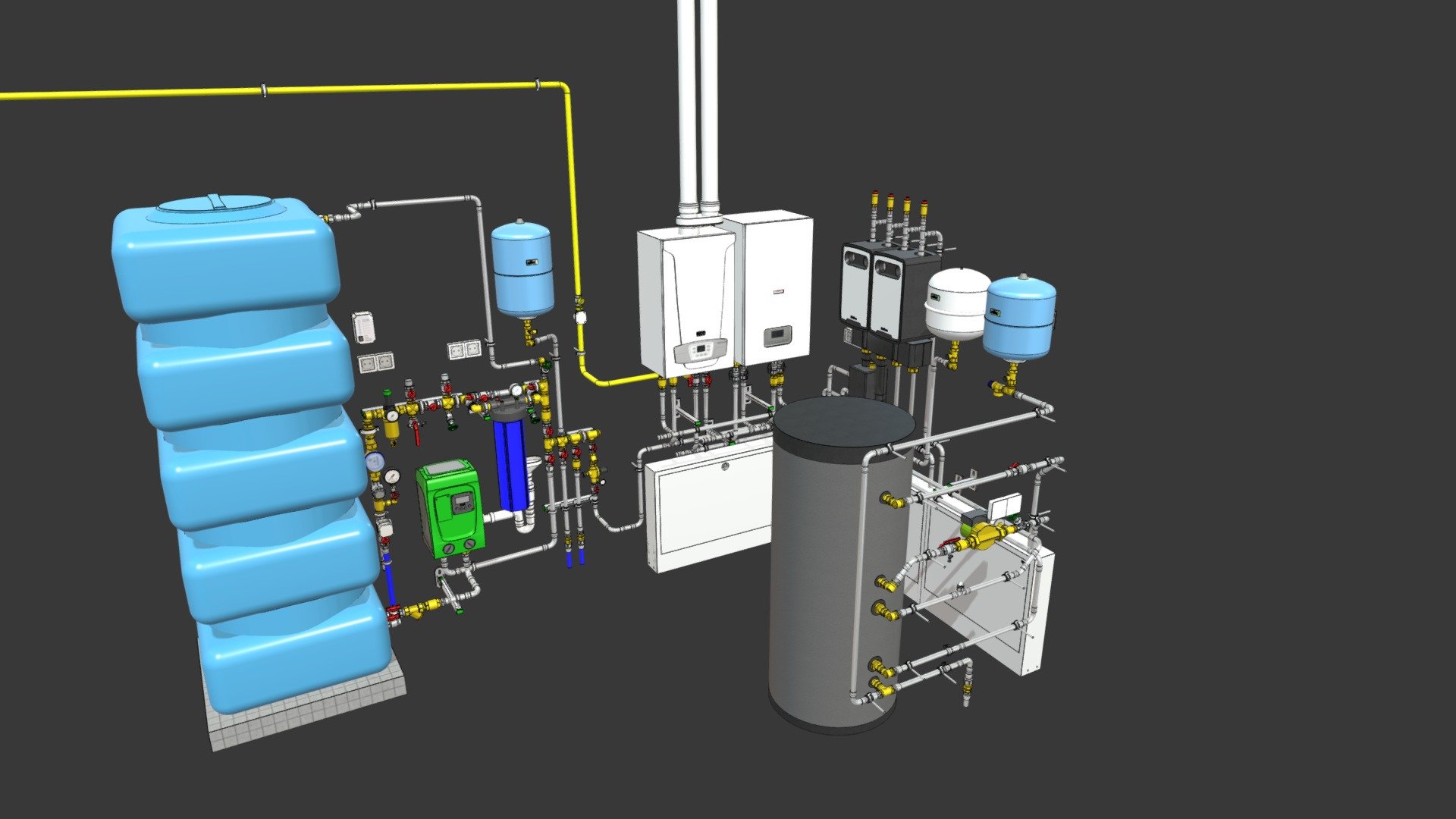 Котельная Baxi Boiler Room 3d Model By Александр Akarelin 17f6735 Sketchfab 4591