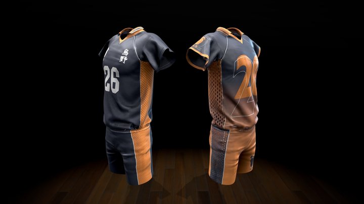 Haikyuu Karasuno sport uniform redesign 3D Model