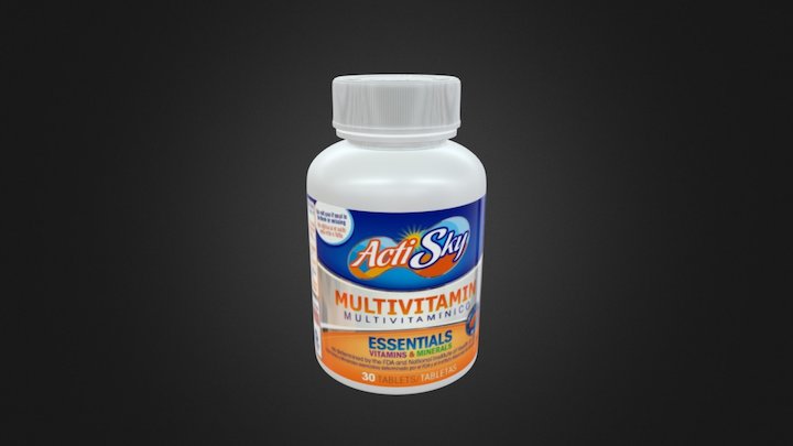 MULTIVITAMINICO ACTISKY 30 TABLETAS 3D Model