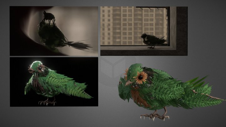 Leaf Bird Asset (.Blend File) 3D Model