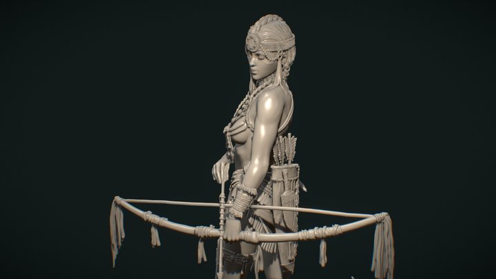 Kora, the Tribal Warrior [presupported] 3D Model