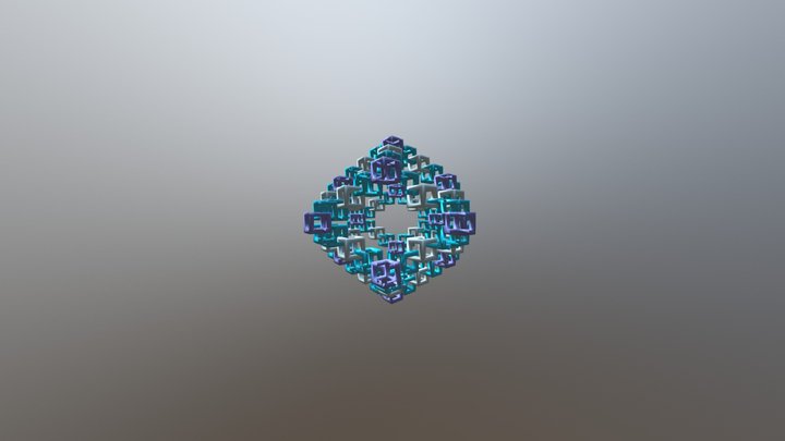 Rhombic Dodecahendron made of Cubes 3D Model