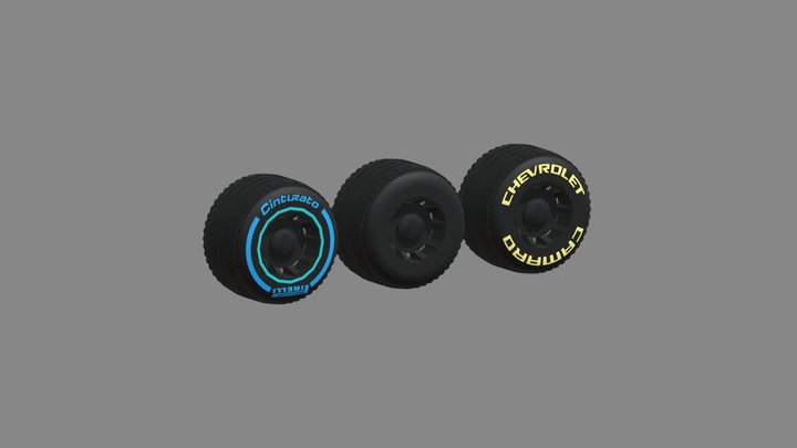 Lego Old Slick Tires 3D Model