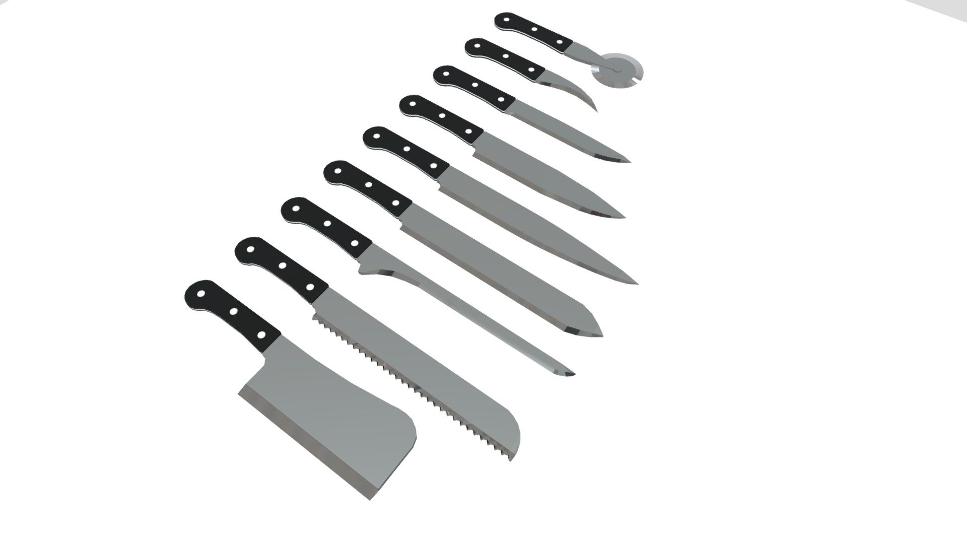 Knife Set Game Ready, Lowpoly 3D model by Swordigo (BerkahGames) [1801fda] Sketchfab