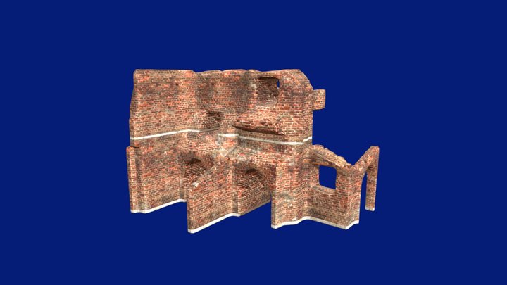Wall Ruins 2 3D Model