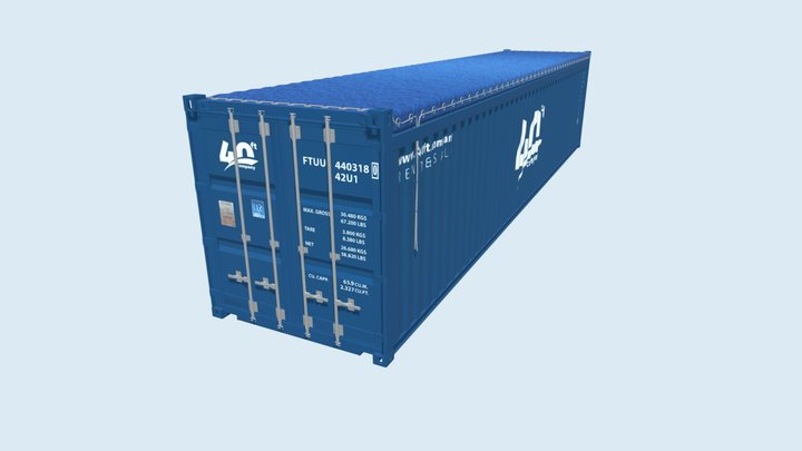Container Open Top 40’ 3D Model