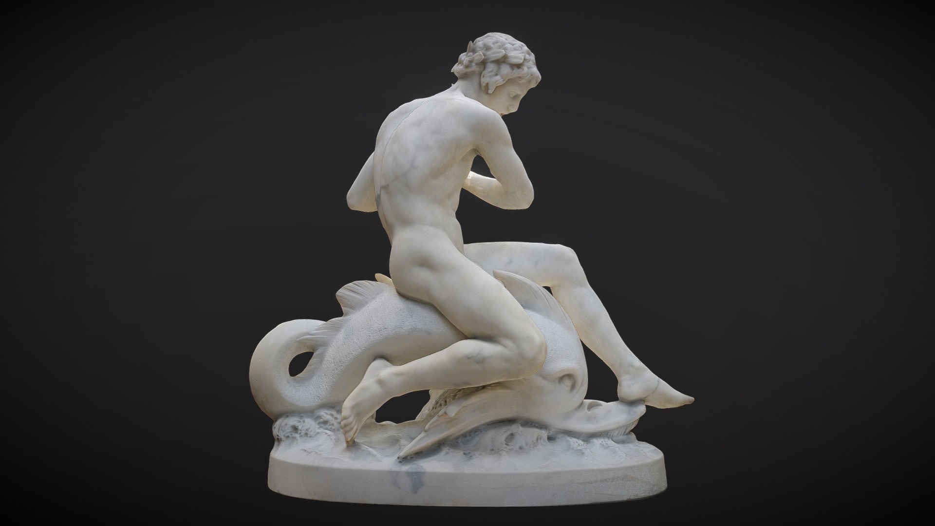 3D model Arion Assis Sur Le Dauphin_Muse d’Orsay - This is a 3D model of the Arion Assis Sur Le Dauphin_Muse d'Orsay. The 3D model is about a statue of a person.