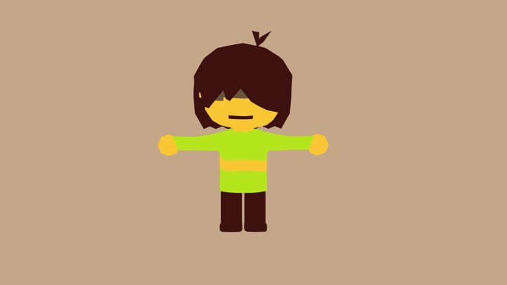 Kris from Deltarune low poly model, light 3D Model