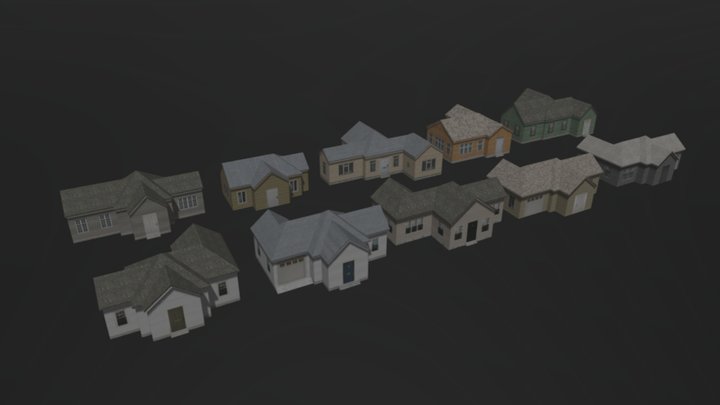 PSX Houses 3D Model