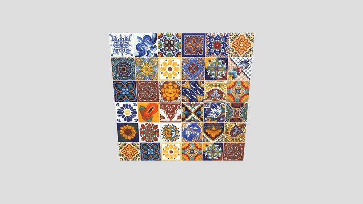 Mexican Ceramic Tiles - CONRADO Talavera Tiles 3D Model