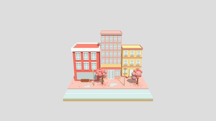 Pink street 3D Model