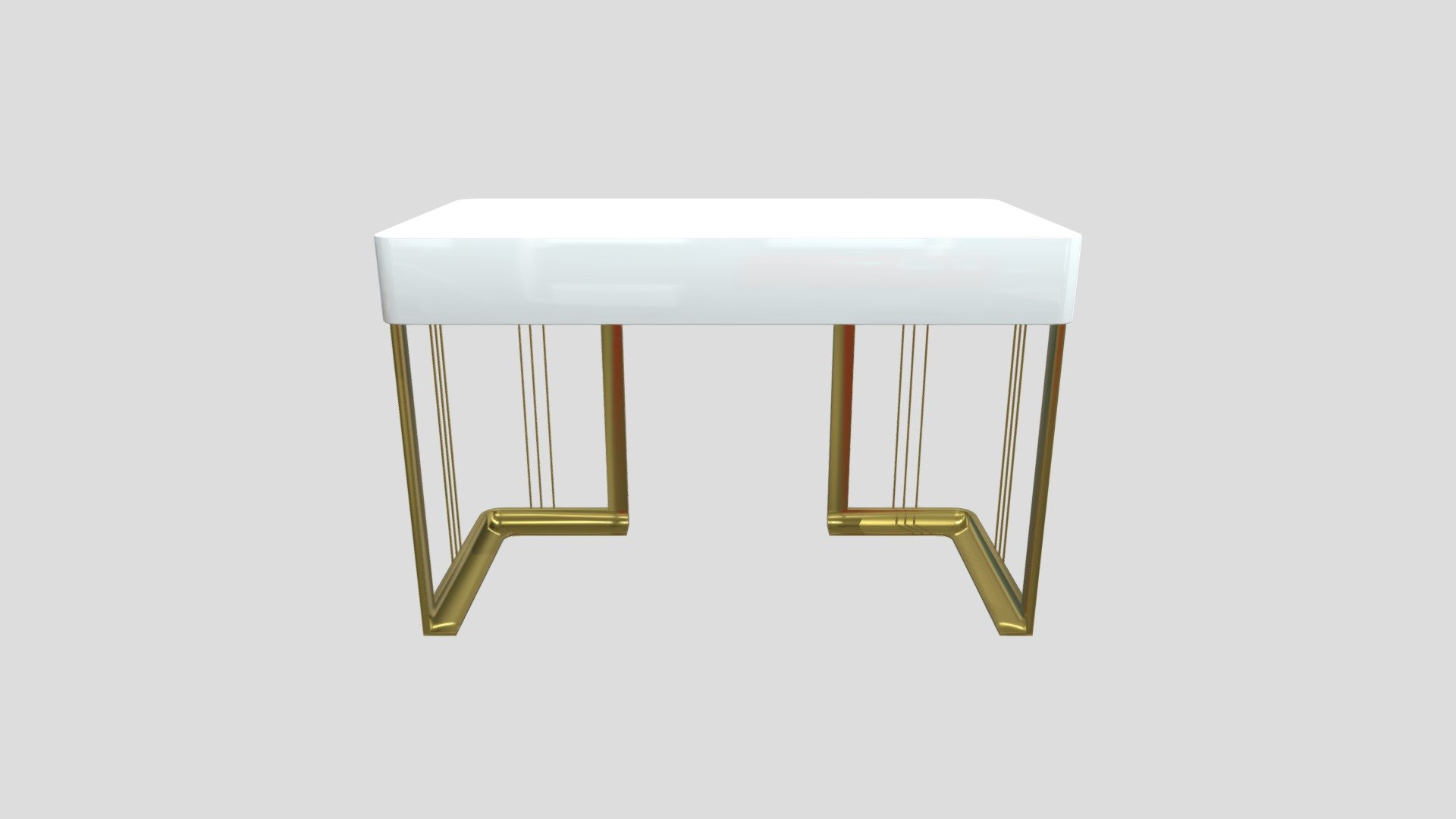 Gold & White Modern Desk 3D model by ReeceWilliams [180d5db] Sketchfab