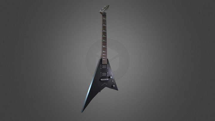 Simple electric guitar, Jackson Flying V style 3D Model