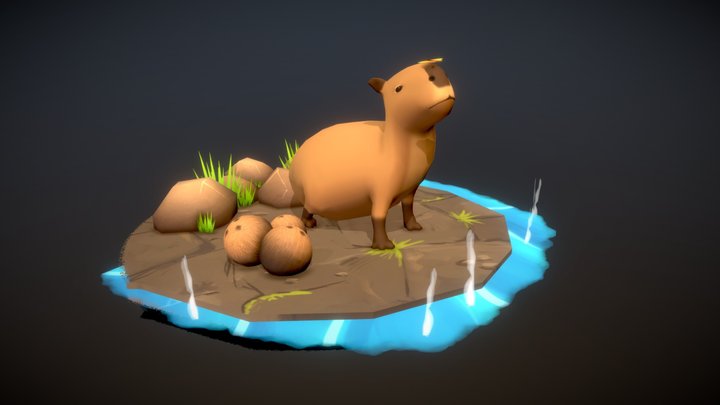 Capybara Chilling 3D Model