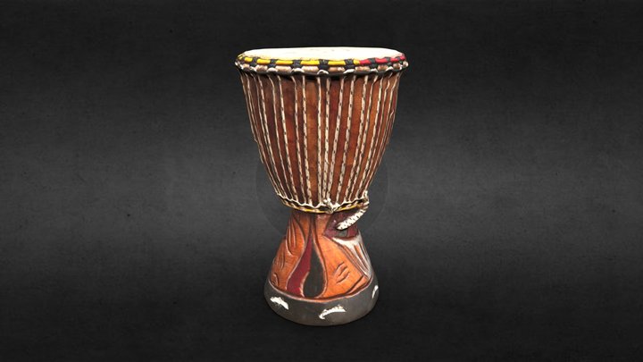 Djembé - African Drum - retopo 3D Model