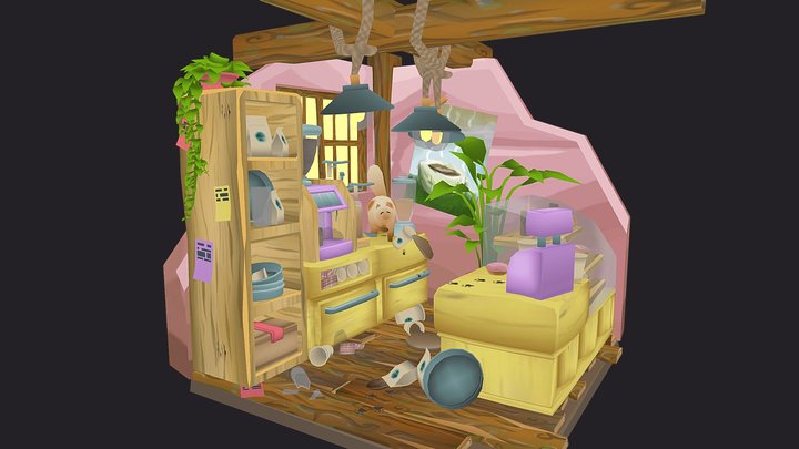 CoffeeShop - Cat's Rules 3D Model