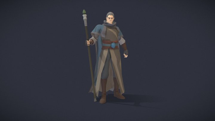 [Polygon Art RPG] 011 Greycloak 3D Model