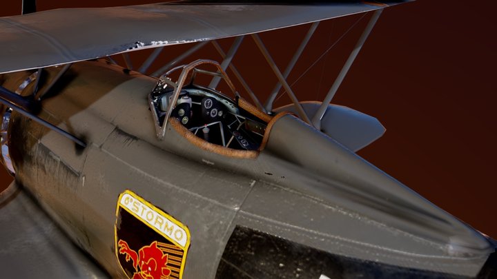 Fiat CR42 " Falco" - Italian Aviation 3D Model