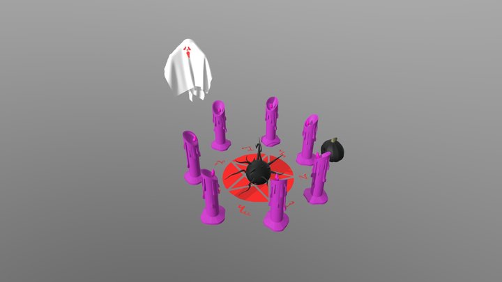 halloween scene 3D Model