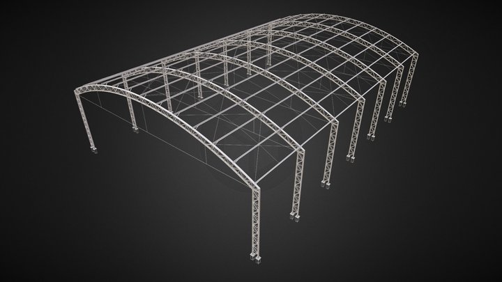 Galpão Arco - L  21,5m x C 30m 3D Model