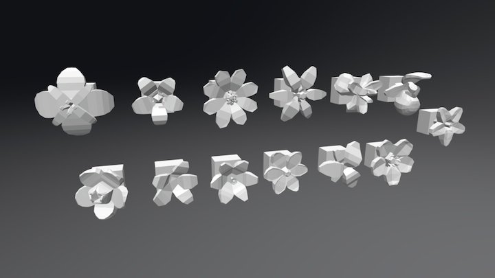 Provencal and Territorial Flowers of Canada 3D Model