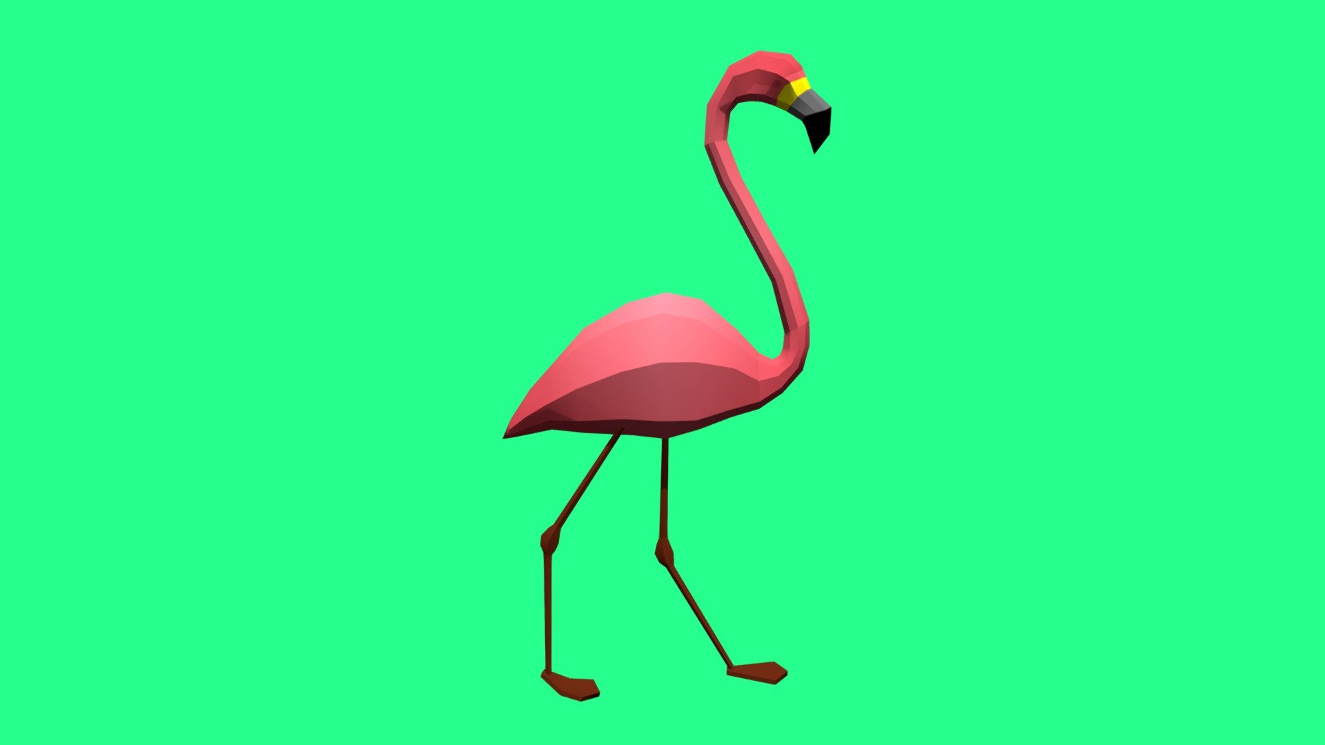 3д модель Фламинго на прозрачном фоне