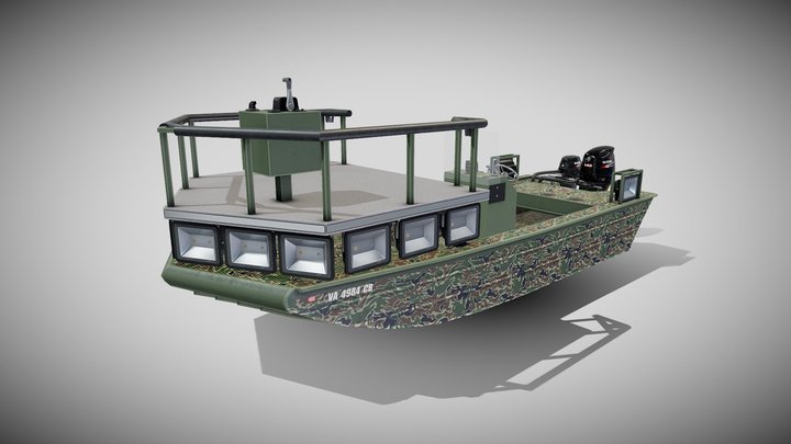 2072 Long Beach Bowfishing Boat 3D Model