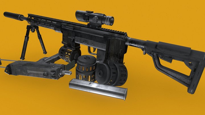 Mac-10 to AR-15 Conversion 3D Model