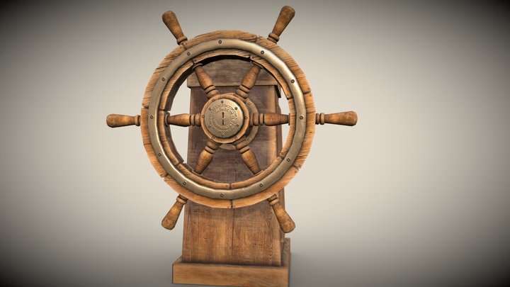 Ship steering wheel Ship Wheel Low-poly 3D model 3D Model