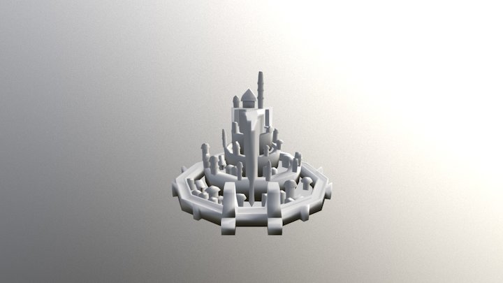 Minas Tirith Low-Poly 3D Model