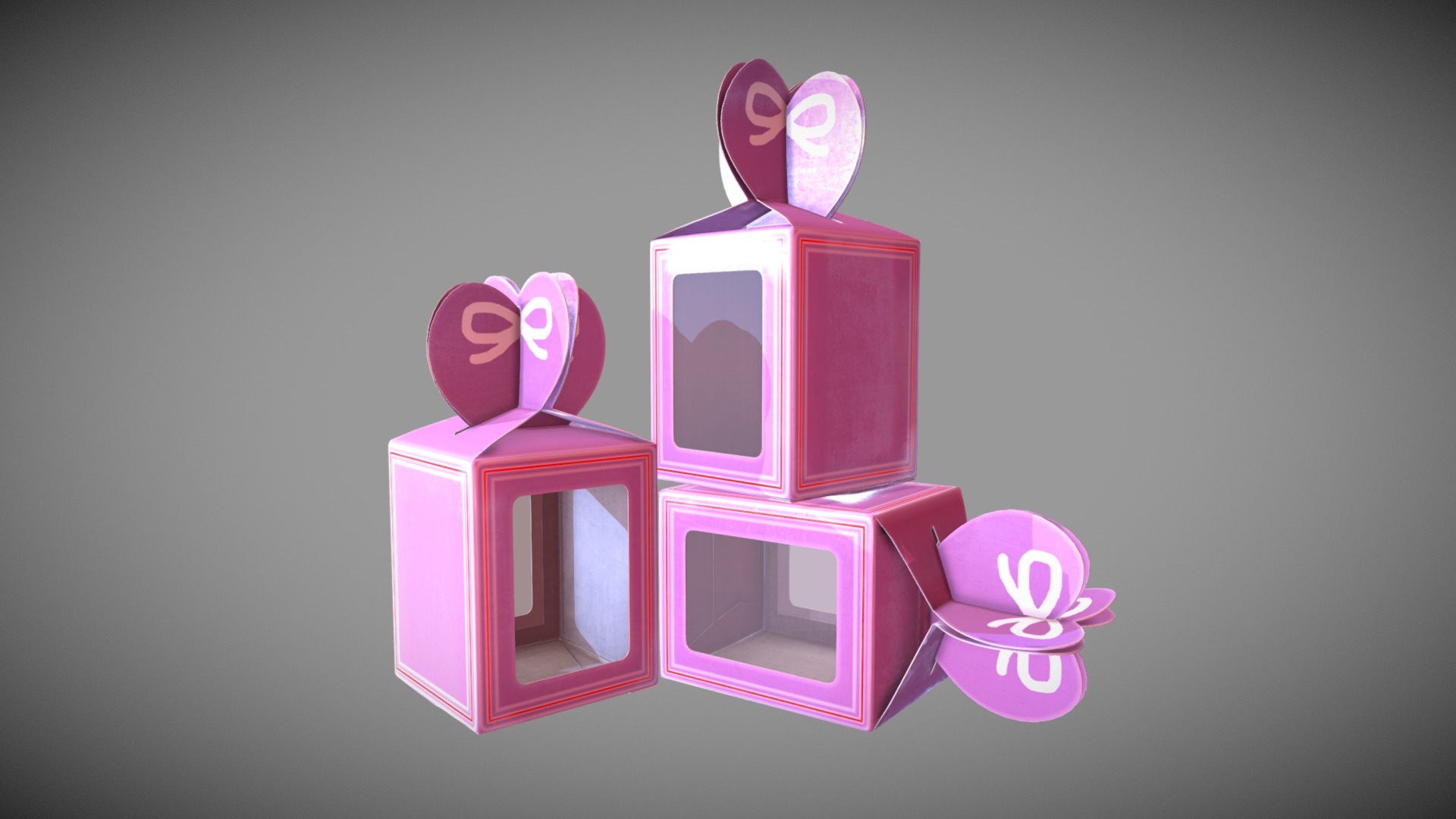 3D model Gift Packaging - This is a 3D model of the Gift Packaging. The 3D model is about a group of pink and white toy blocks.