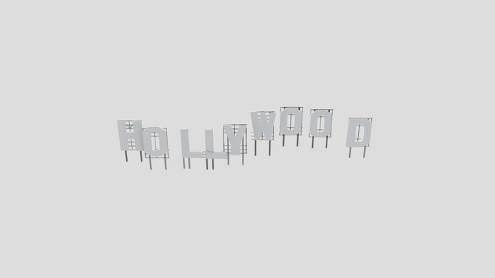 Hollywood Sign 3D Model