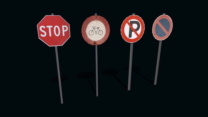 Road Signs 3D Model
